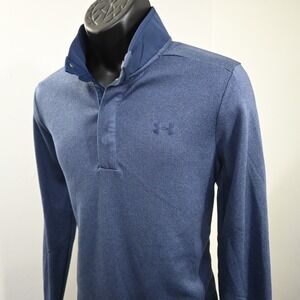 Under Armour Golf Jacket Mens Medium Blue ColdGear Storm Pullover Snap‎ Neck